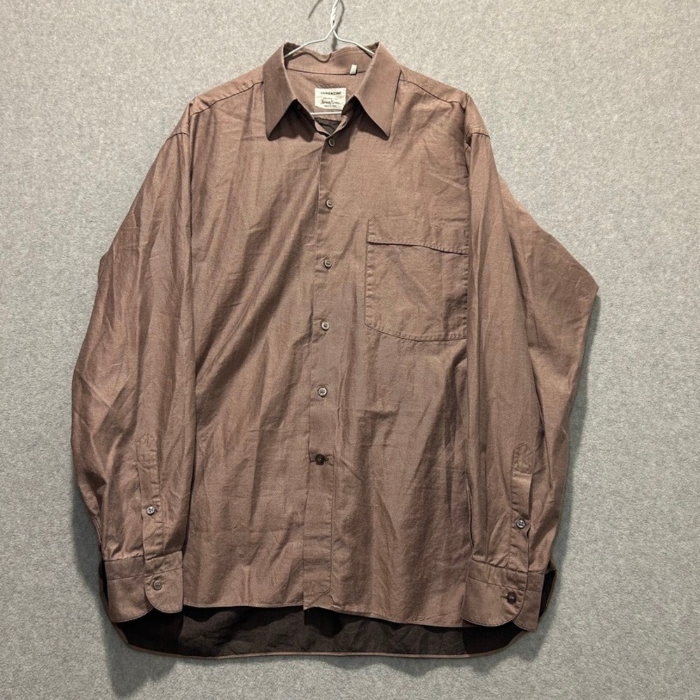 Lorenzini Mens Mauve Textured Button Up Shirt Made in Italy L